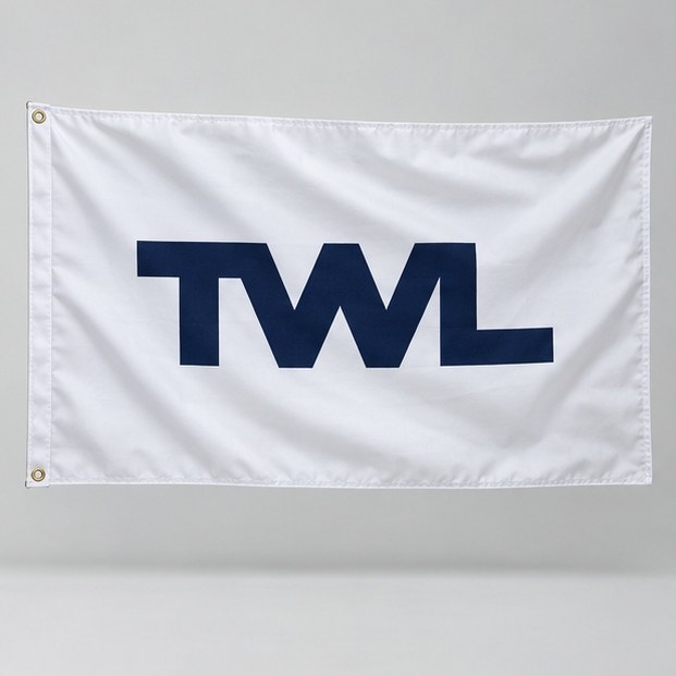 White company flag with TWL logo